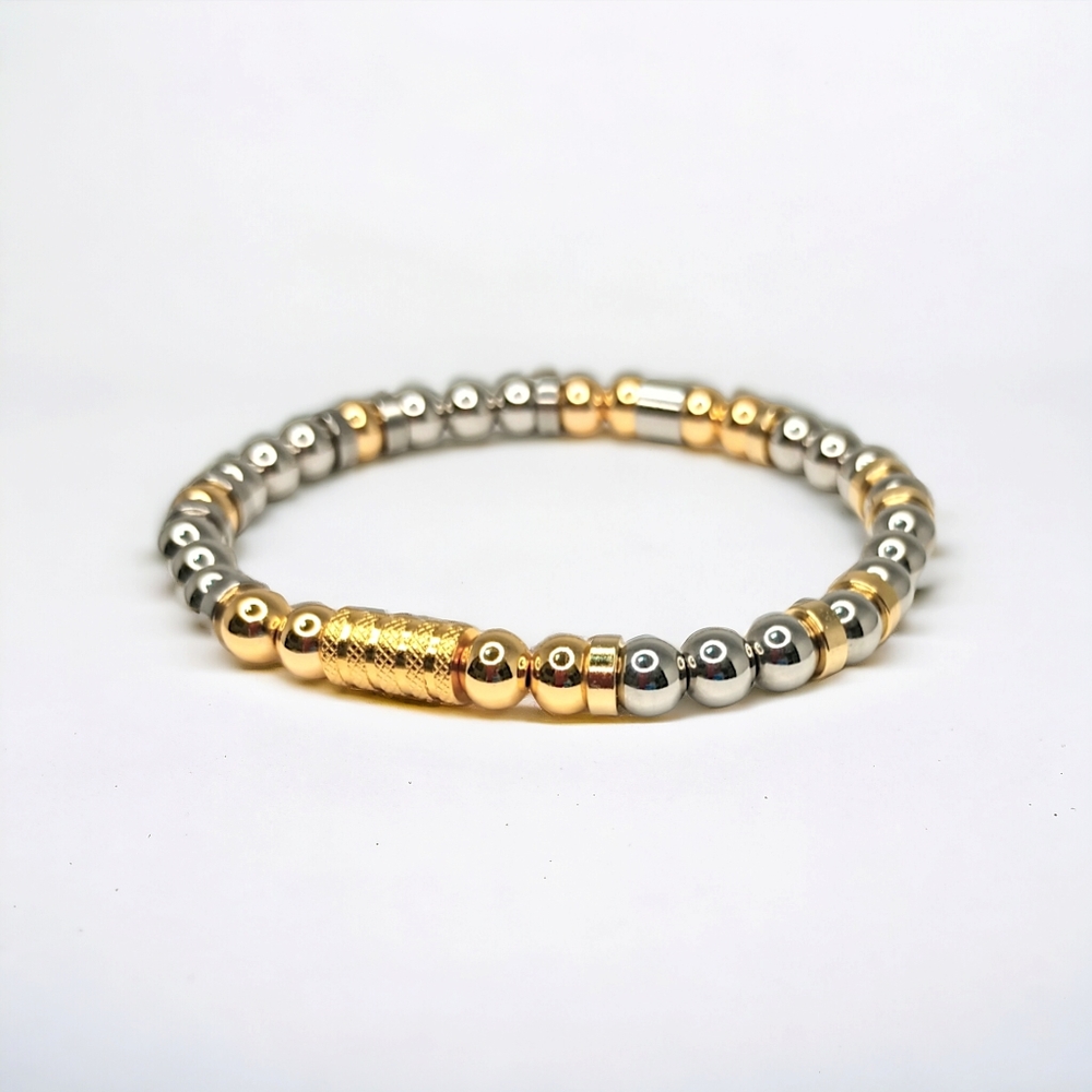 Hematite + Stainless Steel | Unisex | Healing Crystal Beaded Bracelet